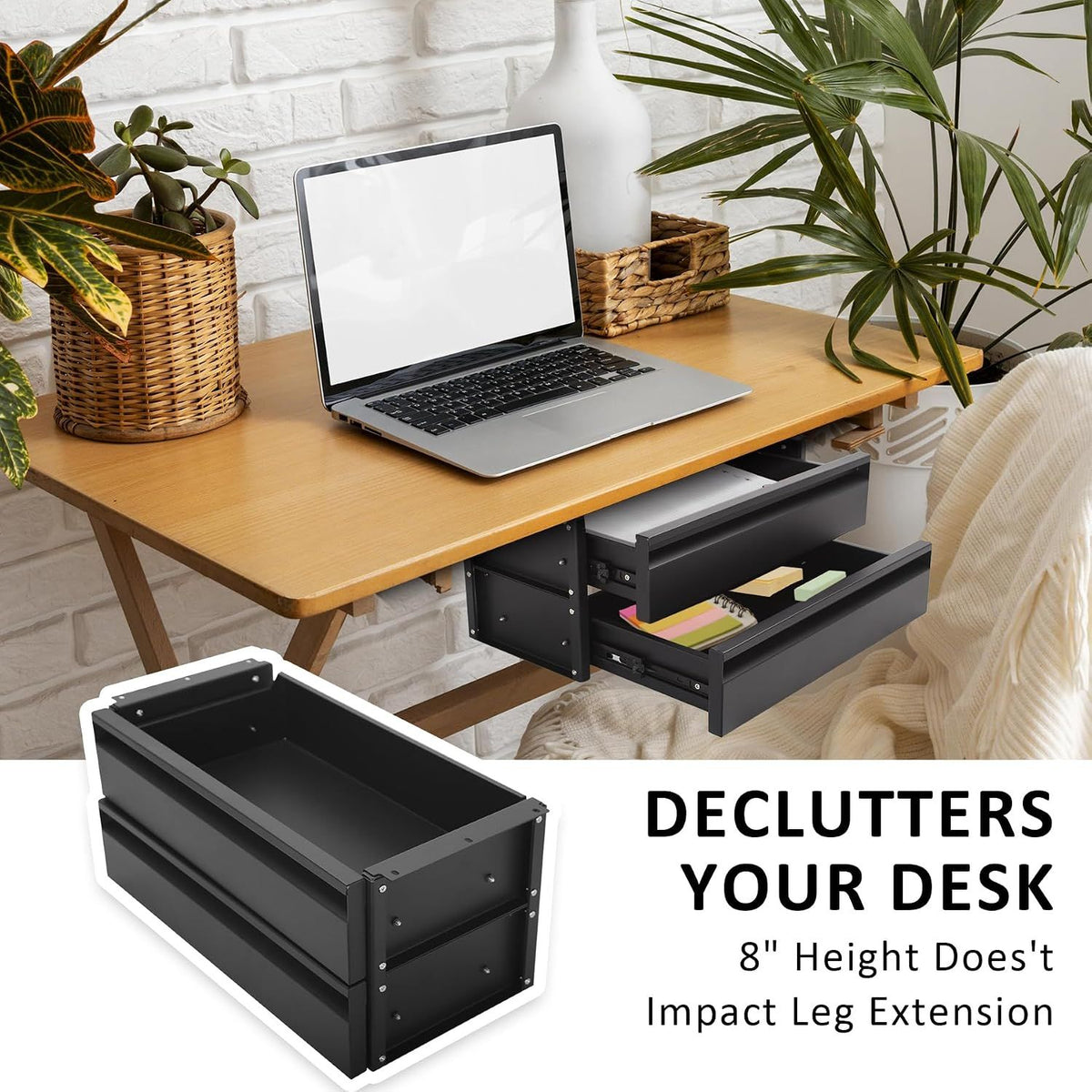 Two-Tier Adjustable Under-Desk Drawer