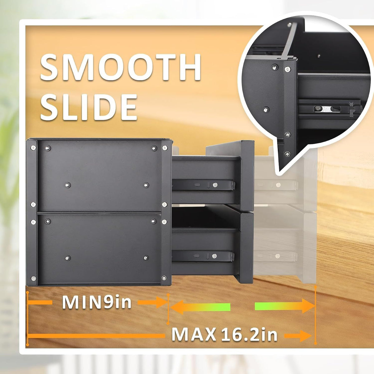 Two-Tier Adjustable Under-Desk Drawer