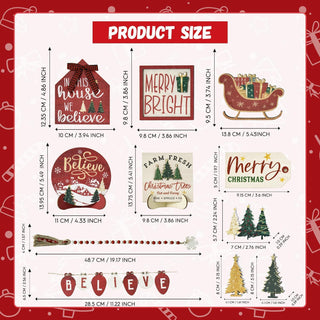 15-Piece Christmas Tiered Tray Decor Set
