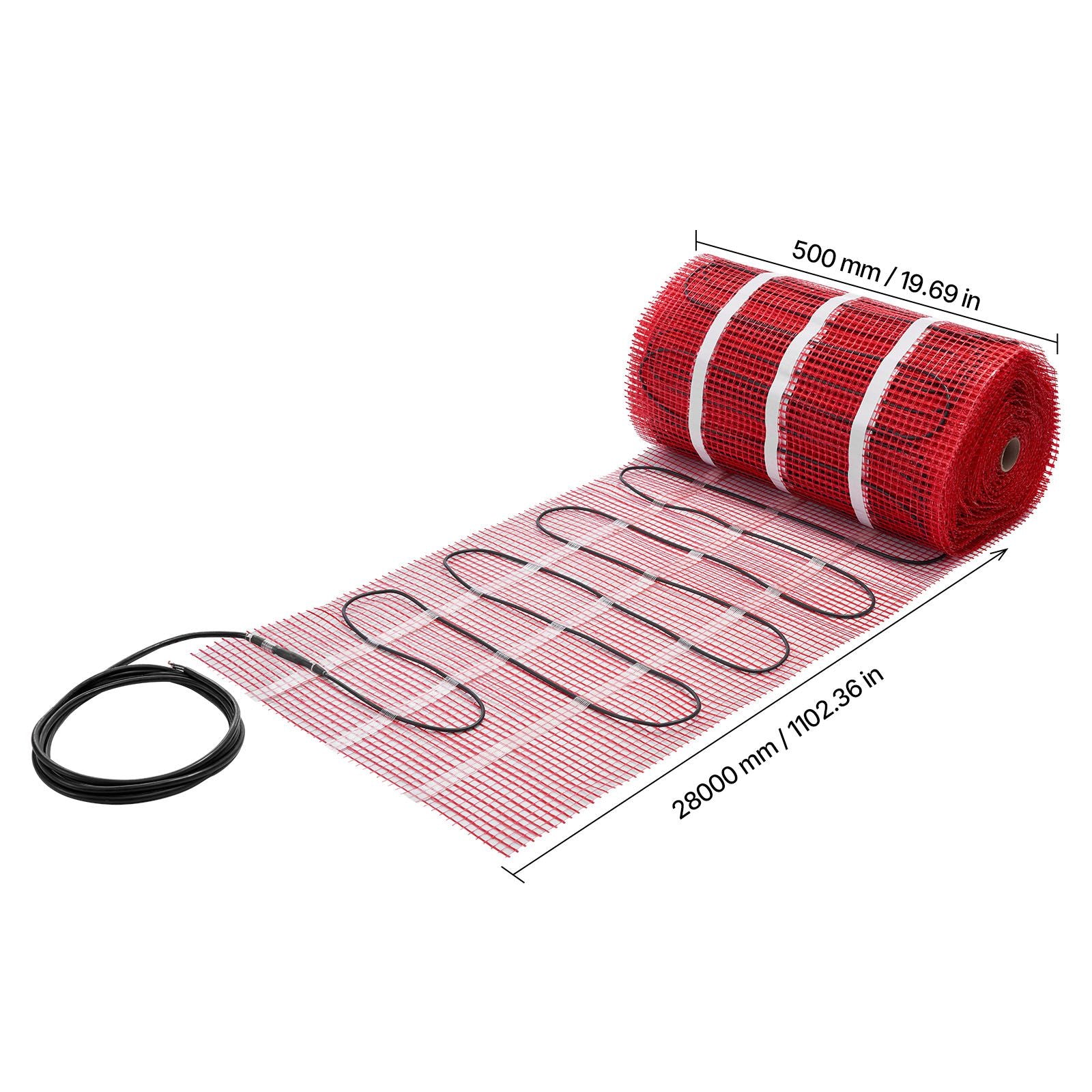 150 sqft Self-Adhesive Mesh Floor Heating Mat System, 120V Electric Radiant Heated Floor System, wit