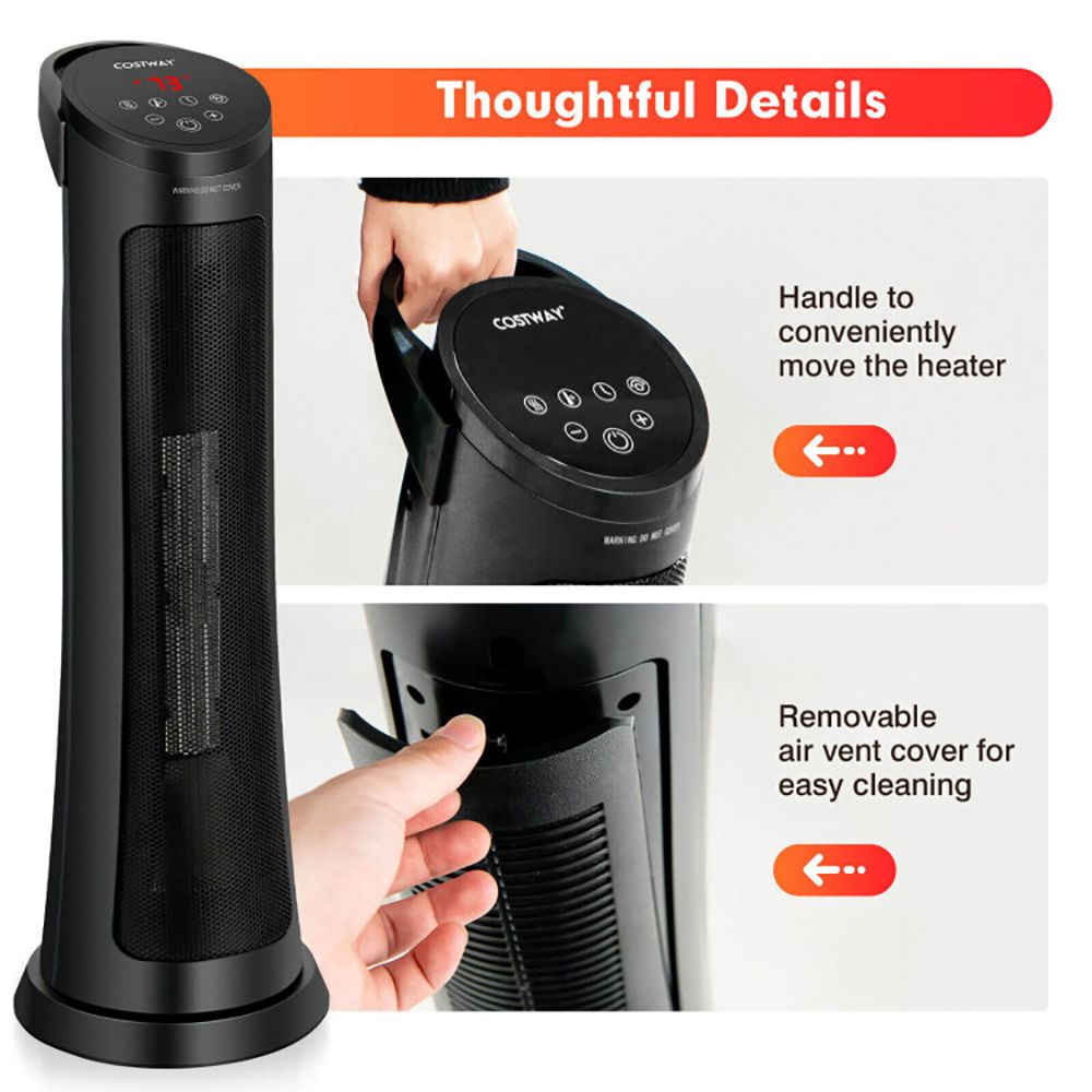Ceramic Space Heater with Oscillation, Remote, and Fan Mode