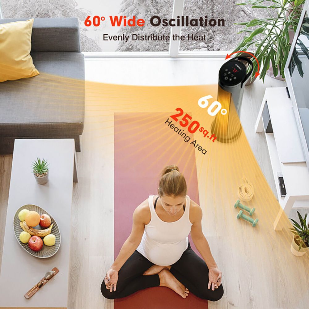 Ceramic Space Heater with Oscillation, Remote, and Fan Mode