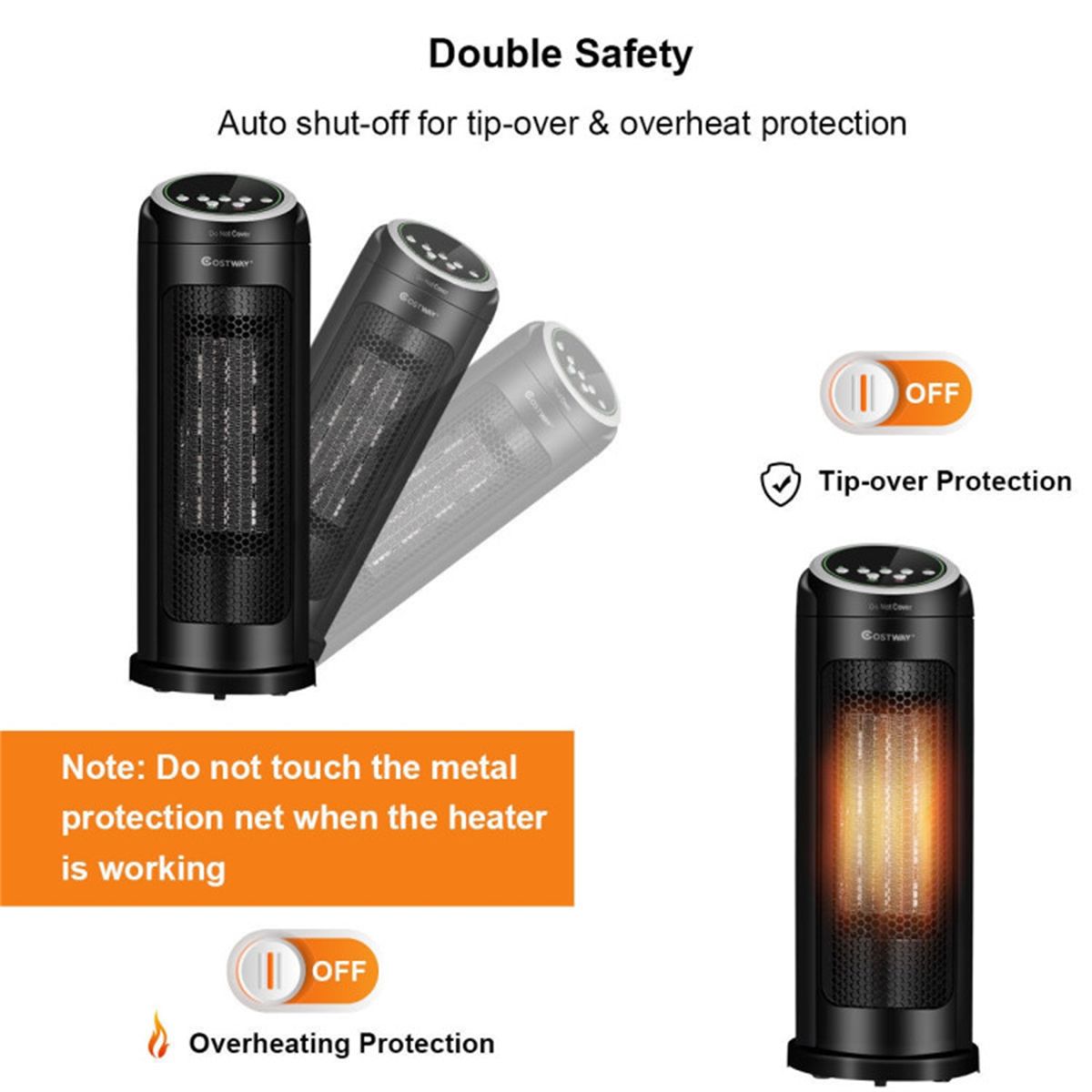 Quiet PTC Ceramic Space Heater with Remote