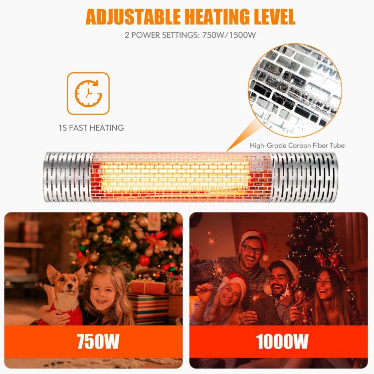 Instant Warmth & Remote Control: 1500W Wall-Mounted Far Infrared Heater