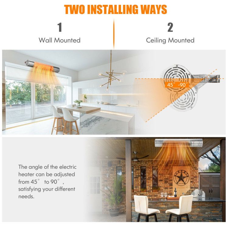 Instant Warmth & Remote Control: 1500W Wall-Mounted Far Infrared Heater