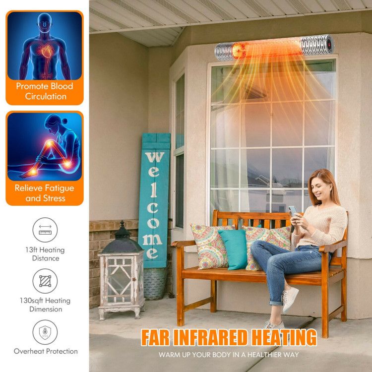 Instant Warmth & Remote Control: 1500W Wall-Mounted Far Infrared Heater