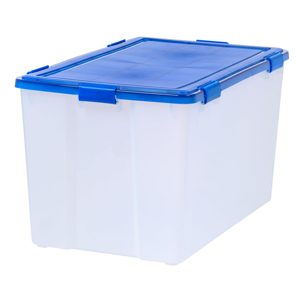 Stackable Clear Storage Bins with Latching Lids and Handles