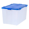 Stackable Clear Storage Bins with Latching Lids and Handles