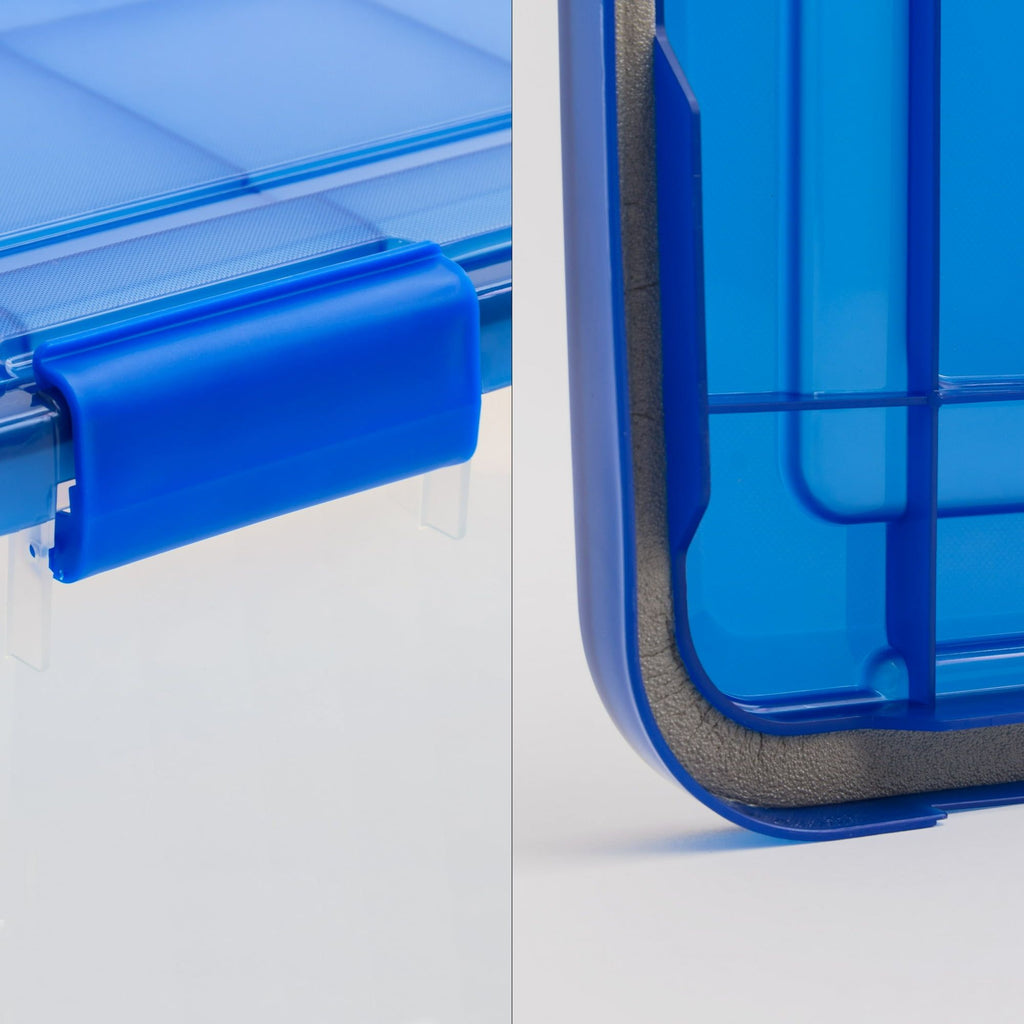 Stackable Clear Storage Bins with Latching Lids and Handles