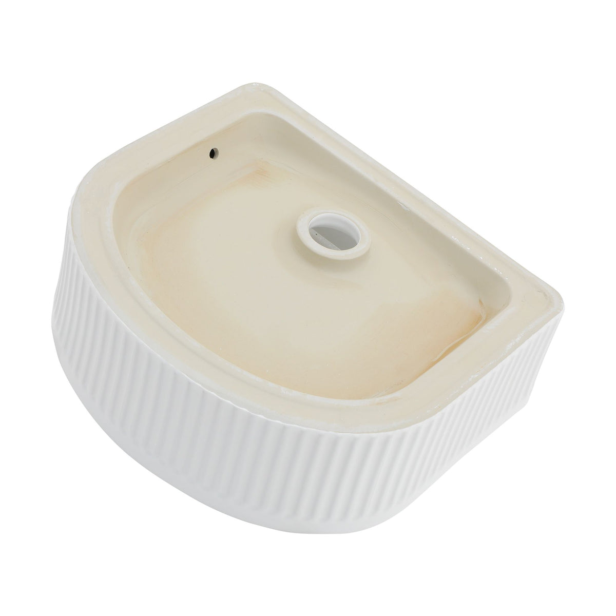 Curved White Above-Counter Vessel Sink
