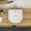 Curved White Above-Counter Vessel Sink