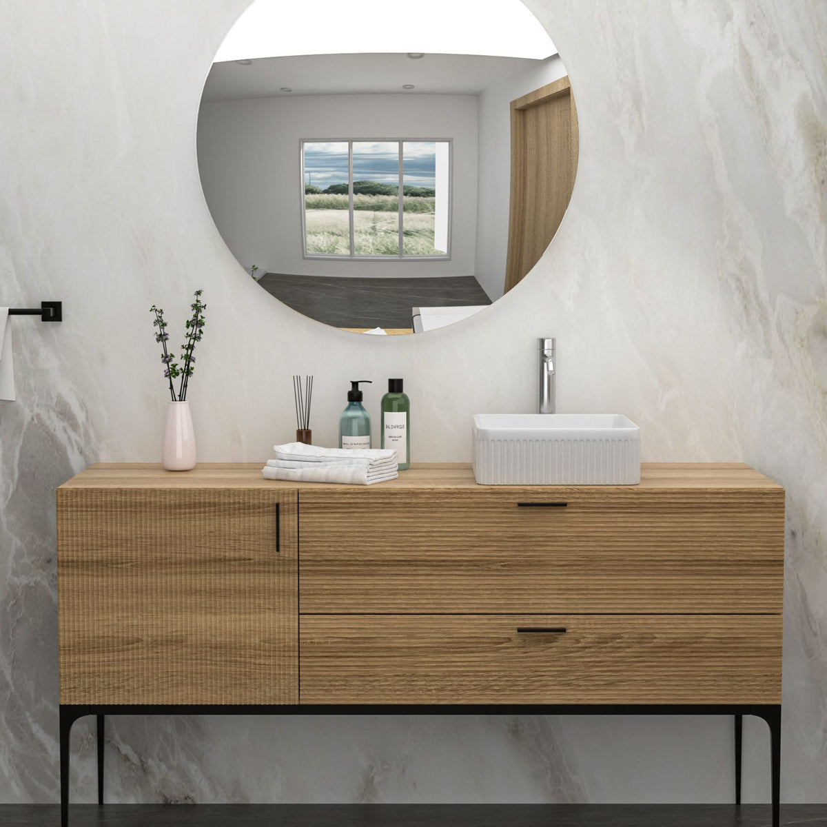 Modern White Square Vessel Bathroom Sink