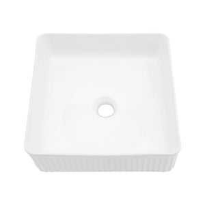 Modern White Square Vessel Bathroom Sink