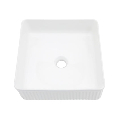 Modern White Square Vessel Bathroom Sink