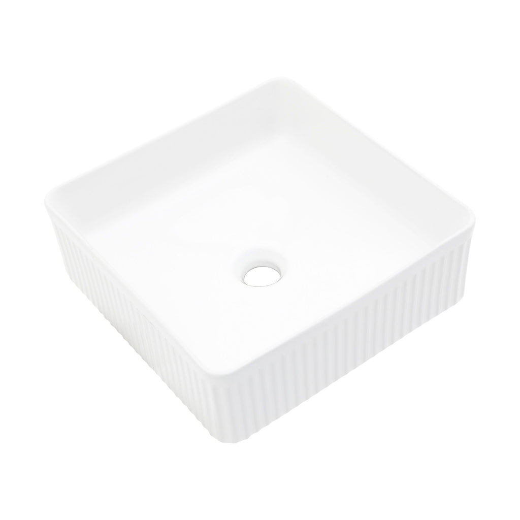 Modern White Square Vessel Bathroom Sink