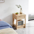 Modern Rattan Nightstand with Drawer
