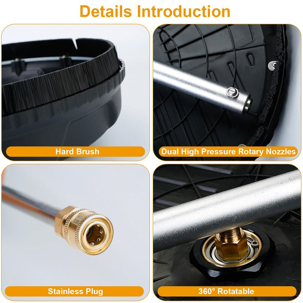 Power Washer Surface Cleaner High Pressure Flat Surface Cleaner 4000PSI Disc Power