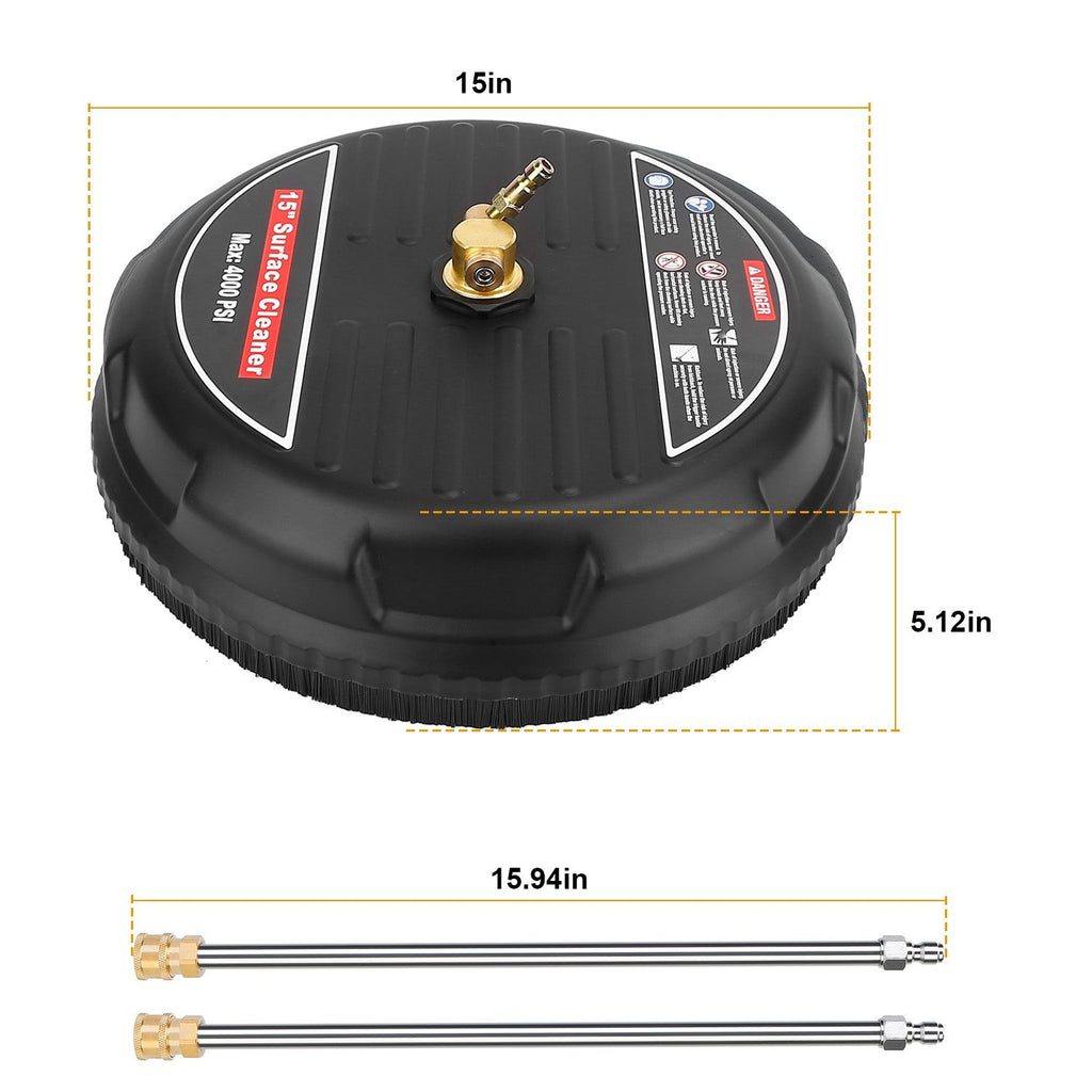 Power Washer Surface Cleaner High Pressure Flat Surface Cleaner 4000PSI Disc Power