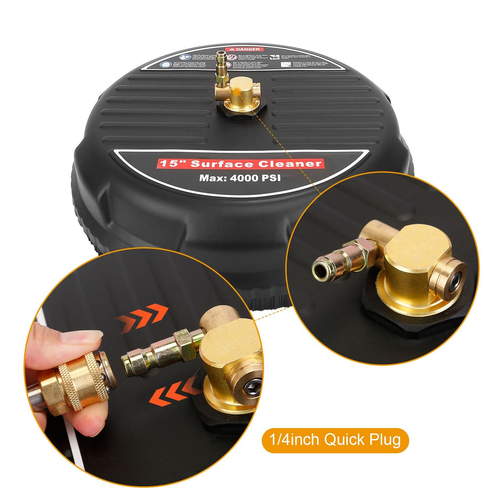 Power Washer Surface Cleaner High Pressure Flat Surface Cleaner 4000PSI Disc Power