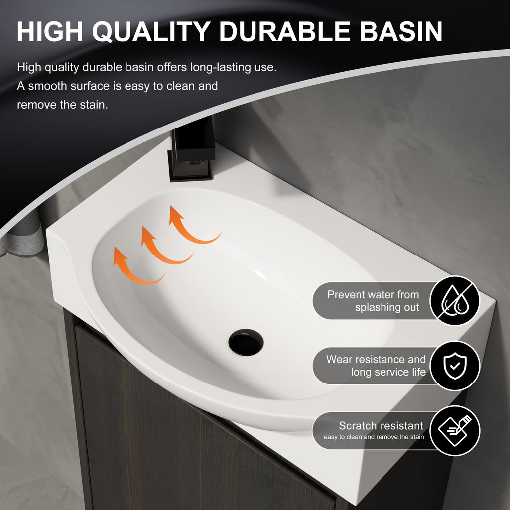 Modern Compact Bathroom Vanity and Sink Set