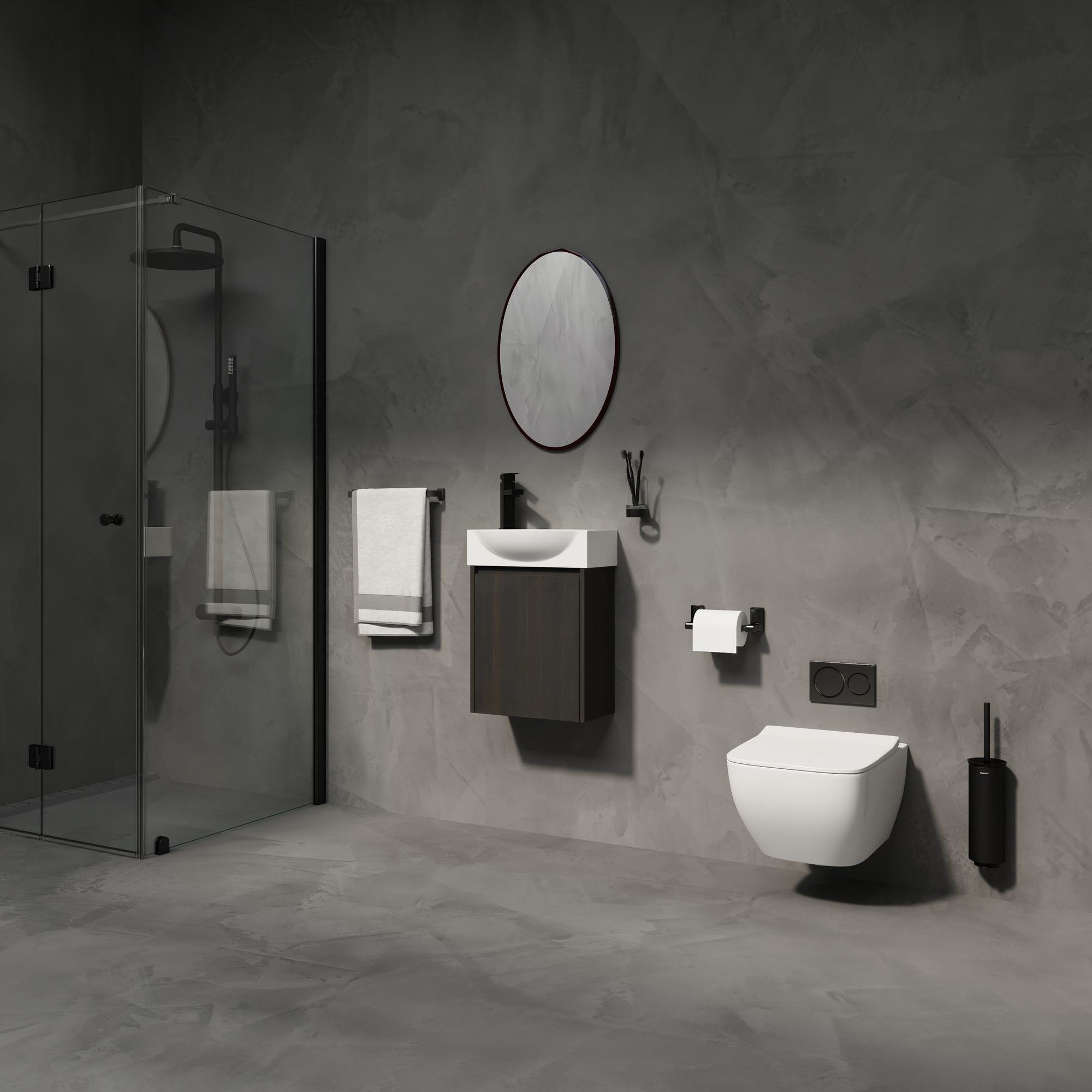 Modern Compact Bathroom Vanity and Sink Set