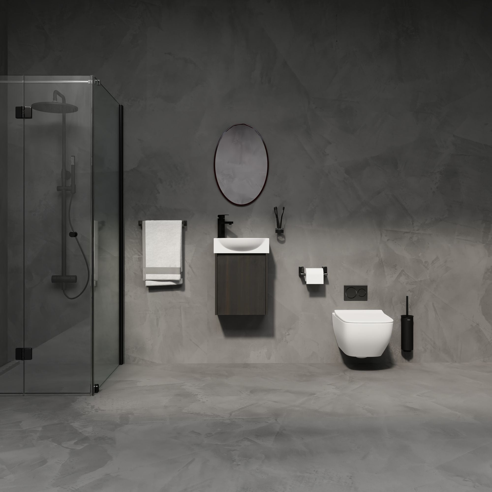Modern Compact Bathroom Vanity and Sink Set