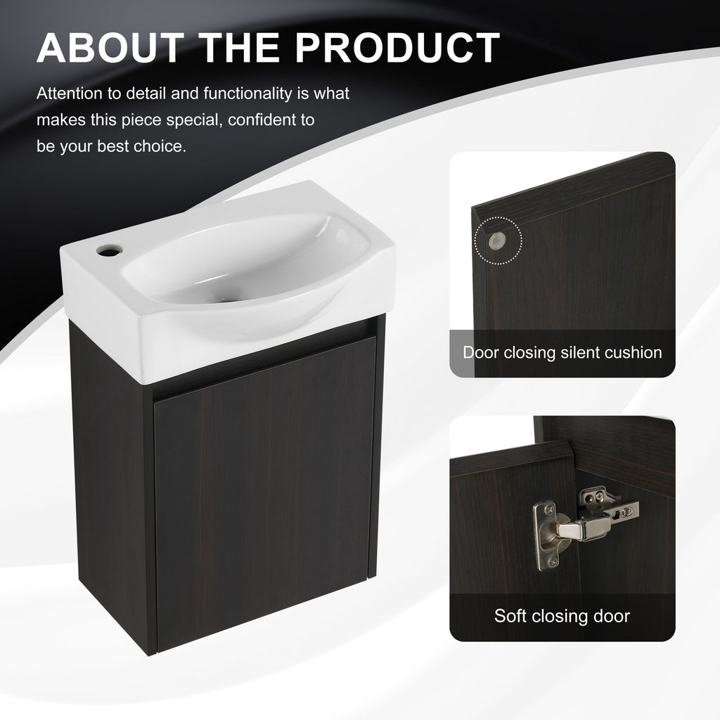 Modern Compact Bathroom Vanity and Sink Set