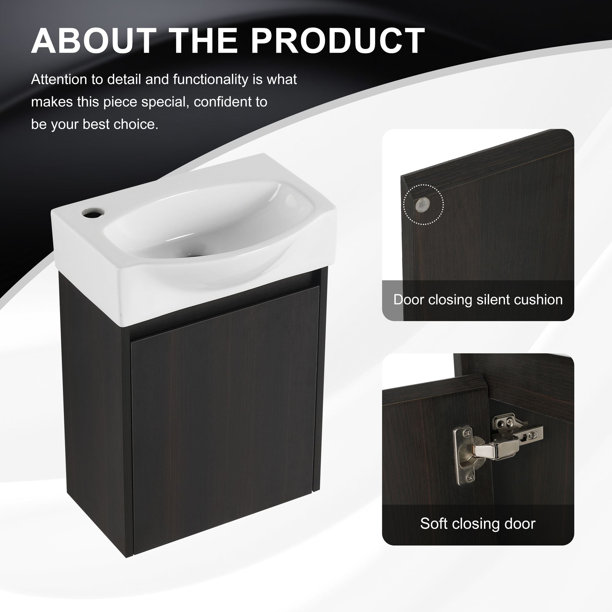 Modern Compact Bathroom Vanity and Sink Set