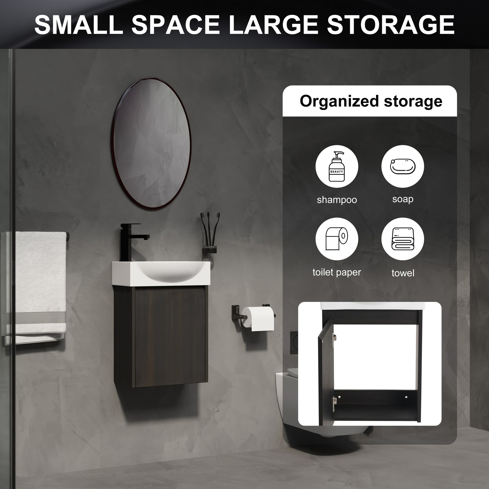 Modern Compact Bathroom Vanity and Sink Set