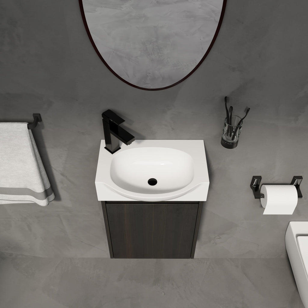 Modern Compact Bathroom Vanity and Sink Set