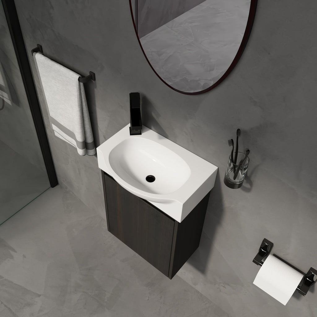 Modern Compact Bathroom Vanity and Sink Set