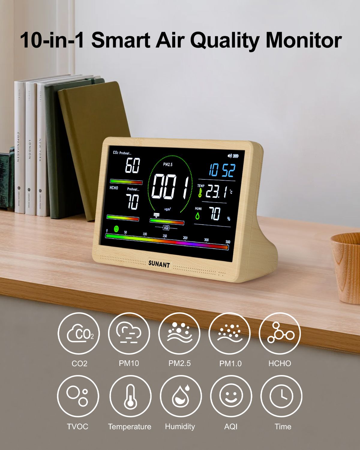 Indoor Air Quality Monitor with Real-Time Readings and Alerts