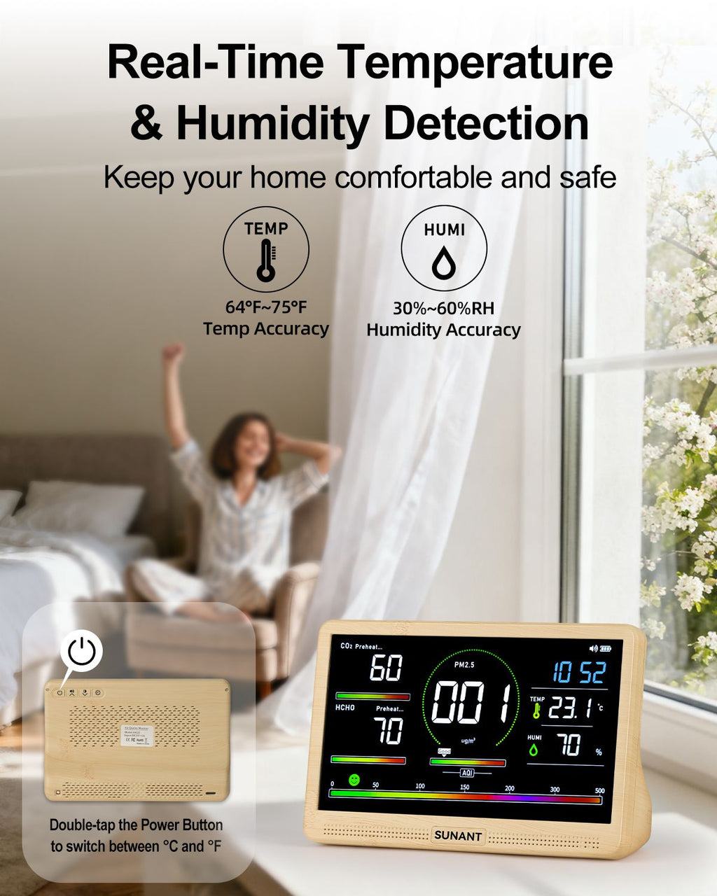 Indoor Air Quality Monitor with Real-Time Readings and Alerts