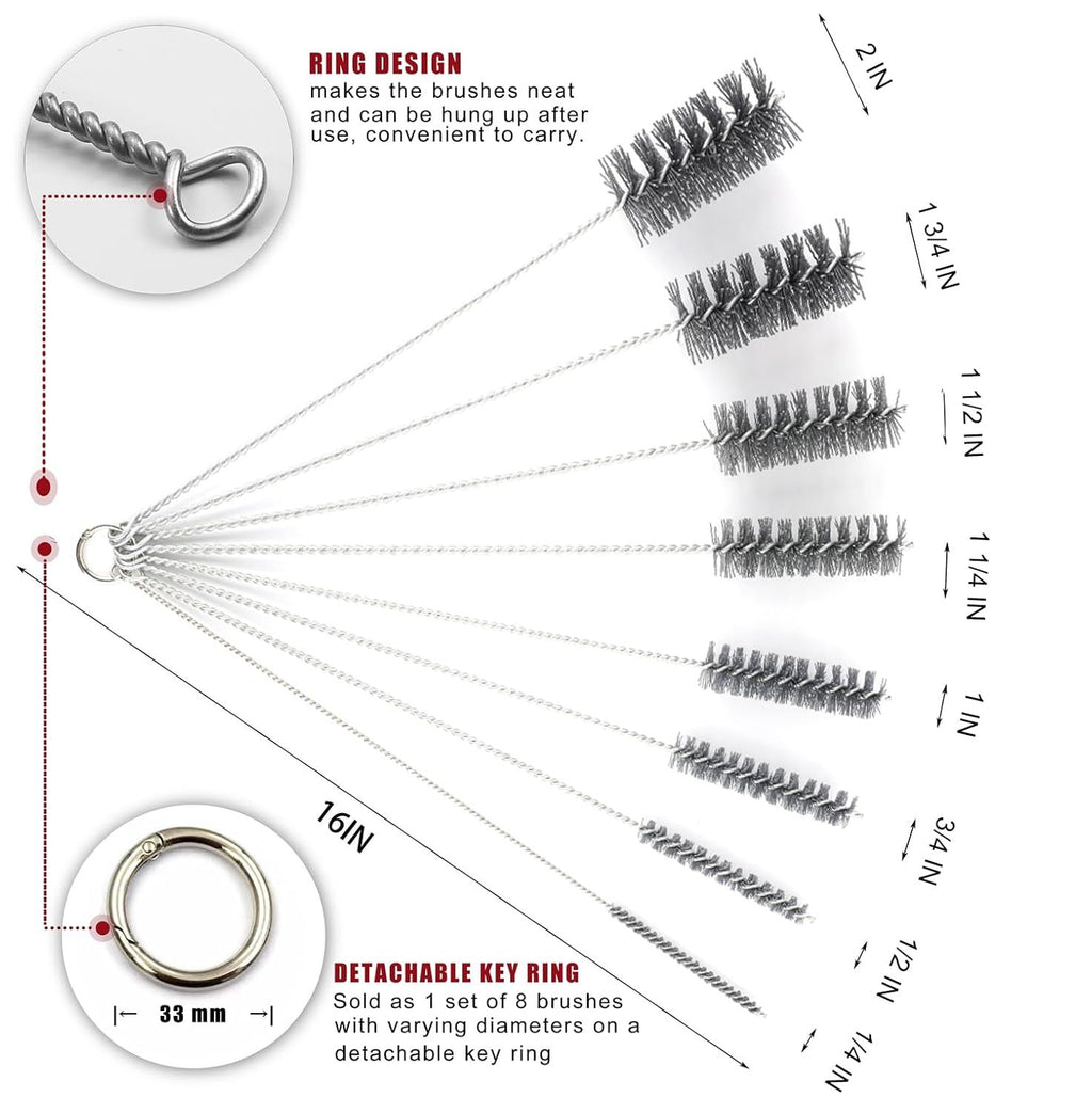 Extra-Long Abrasive Pipe Cleaning Brush Set