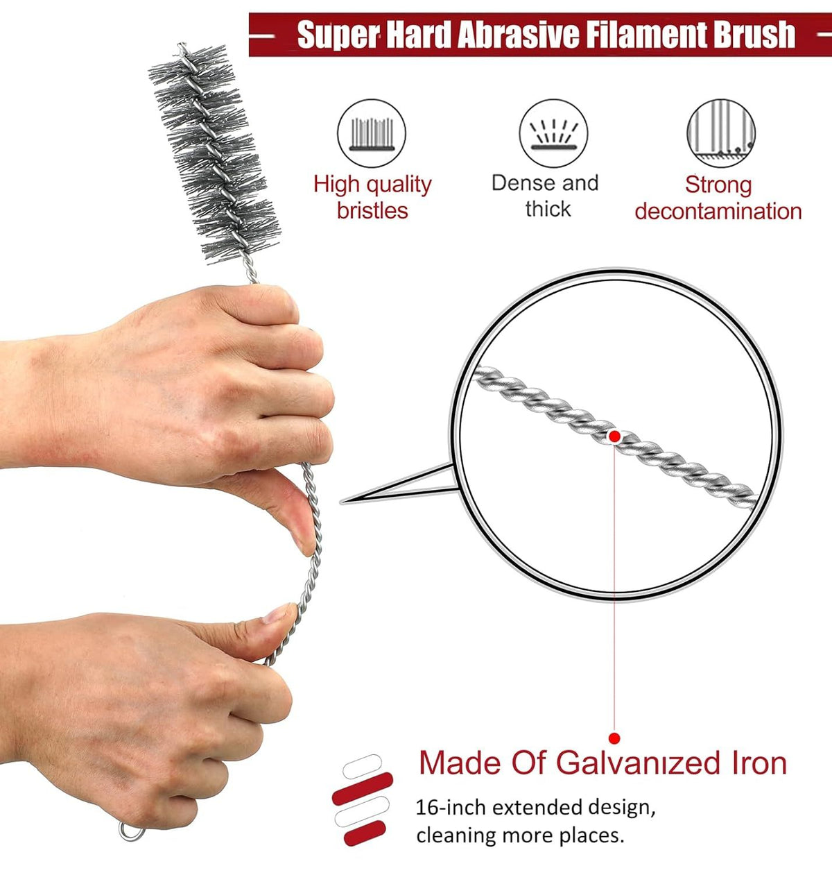 Extra-Long Abrasive Pipe Cleaning Brush Set