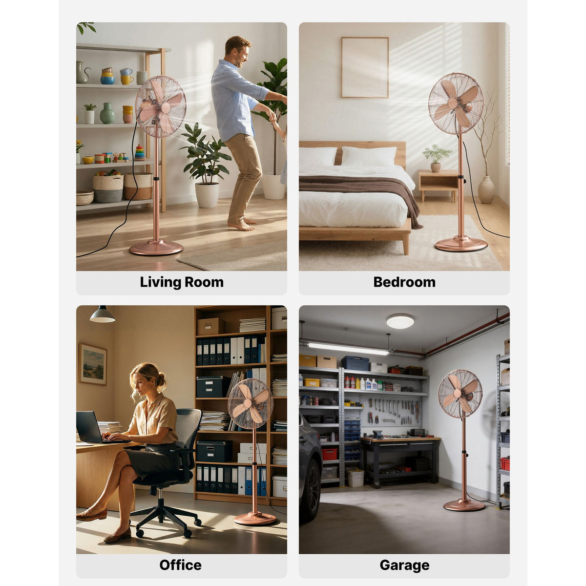 High Velocity Pedestal Fan with Oscillation and Adjustable Height