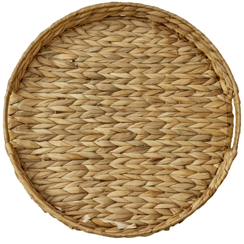 Naturally Textured Woven Tray with Clear Insert
