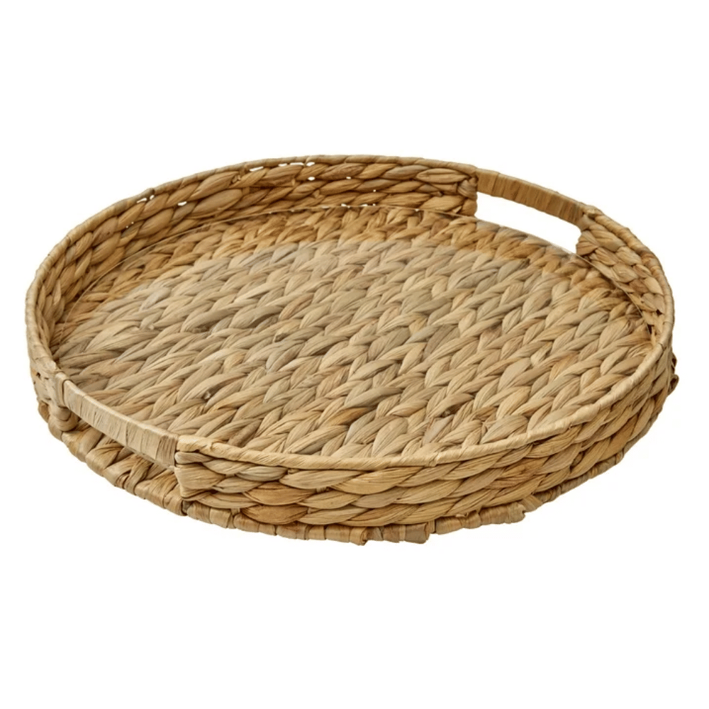 Naturally Textured Woven Tray with Clear Insert
