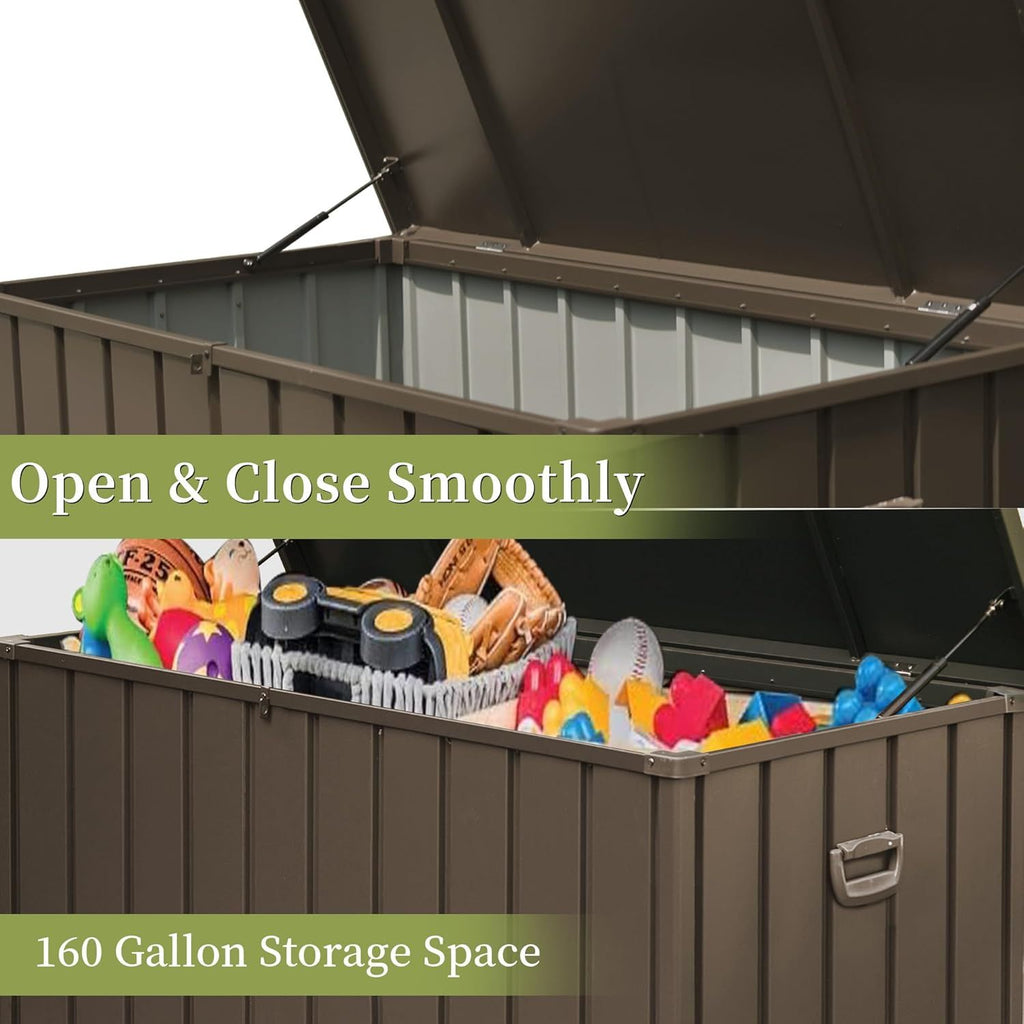 Spacious Outdoor Storage Deck Box with Lockable Lid – Organize Patio Cushions, Pillows & Tools