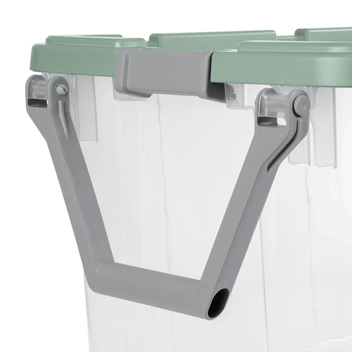 Wheeled Stackable Storage Bins with Latch Lids and Pull Handles, 4 Pack