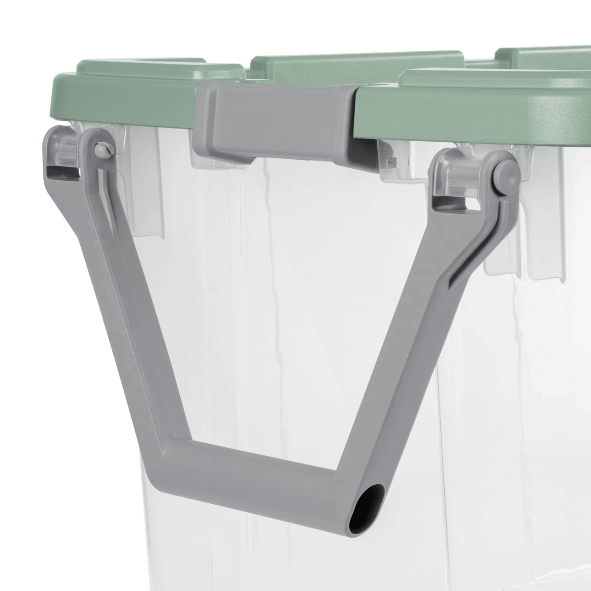 Wheeled Stackable Storage Bins with Latch Lids and Pull Handles, 4 Pack