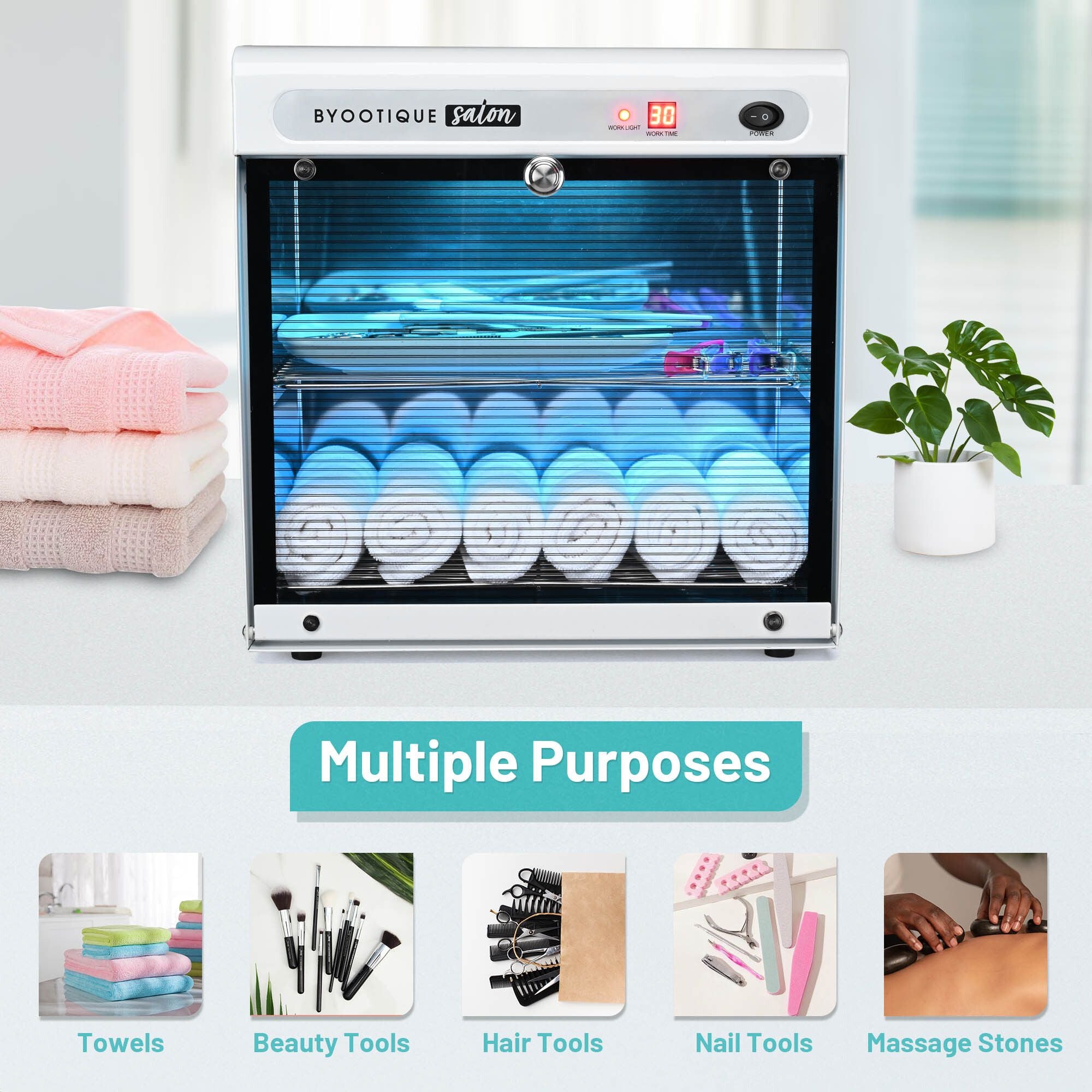 UV Sterilizer Cabinet with Timer and Removable Racks