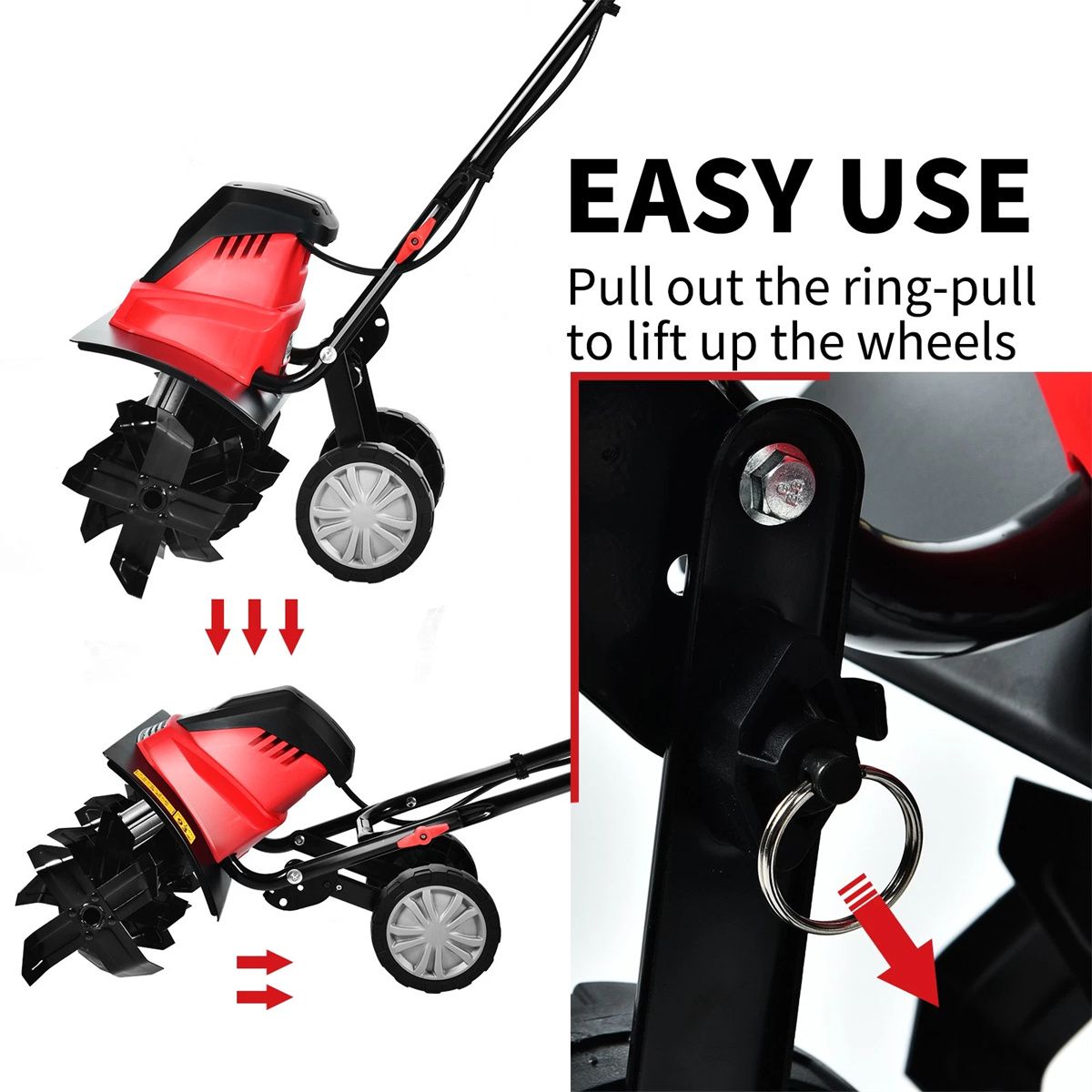 17- Electric Tiller and Cultivator with 10-Amp Motor