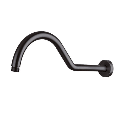 17- Matte Black Shower Arm with Flange - Rust-Resistant Stainless Steel