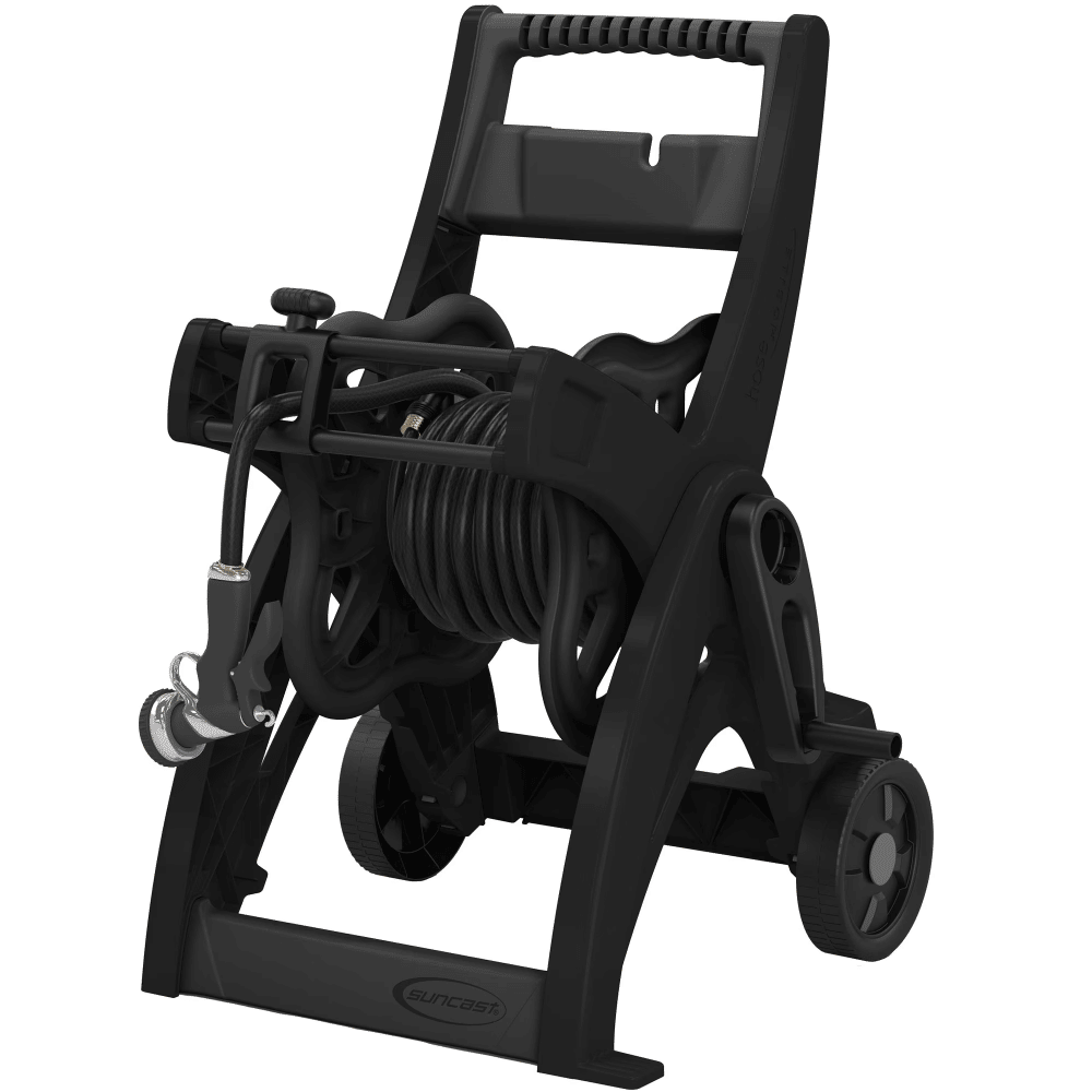Portable Garden Hose Reel Cart with Manual Guide