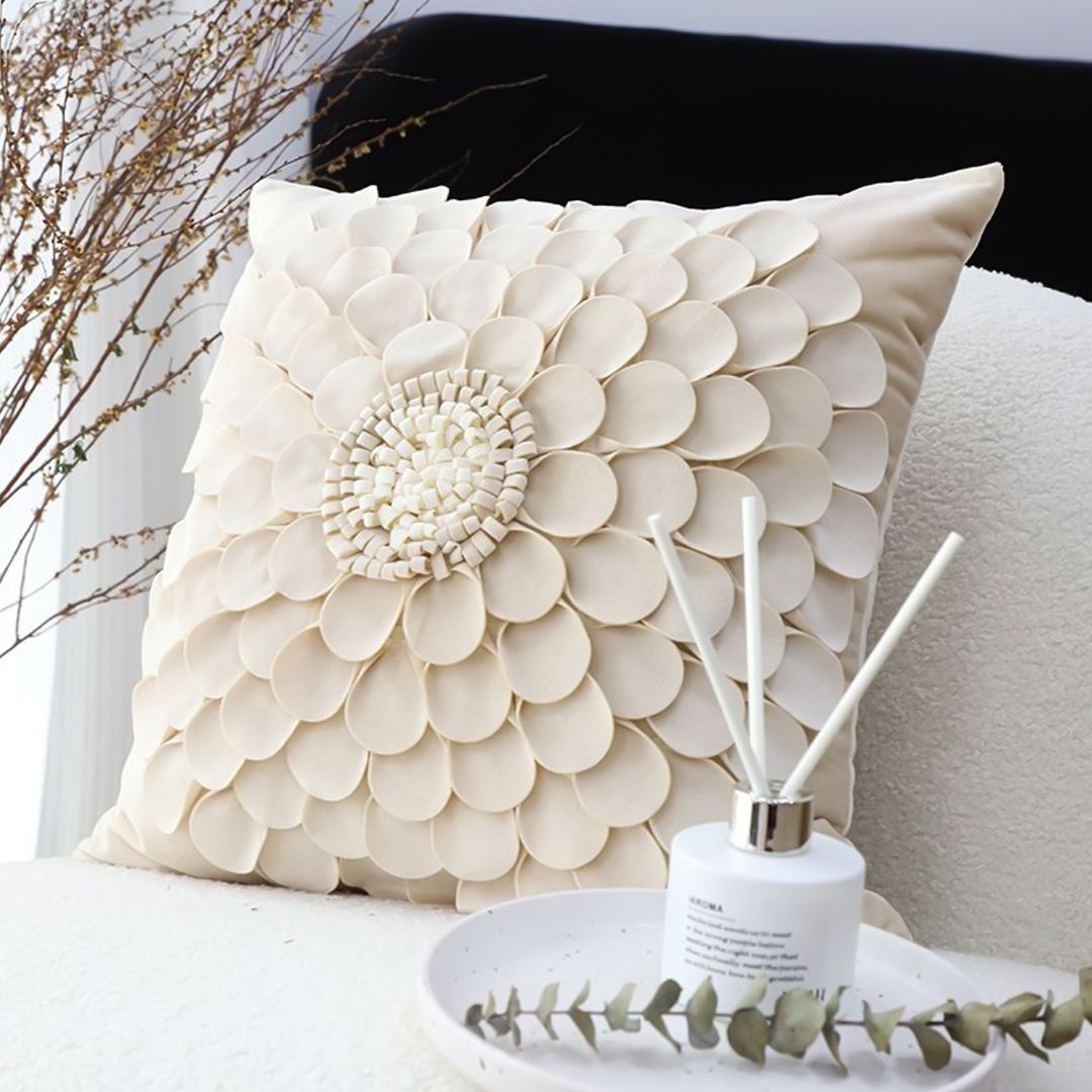 Sunflower Decorative Pillow Cover with Hidden Zipper