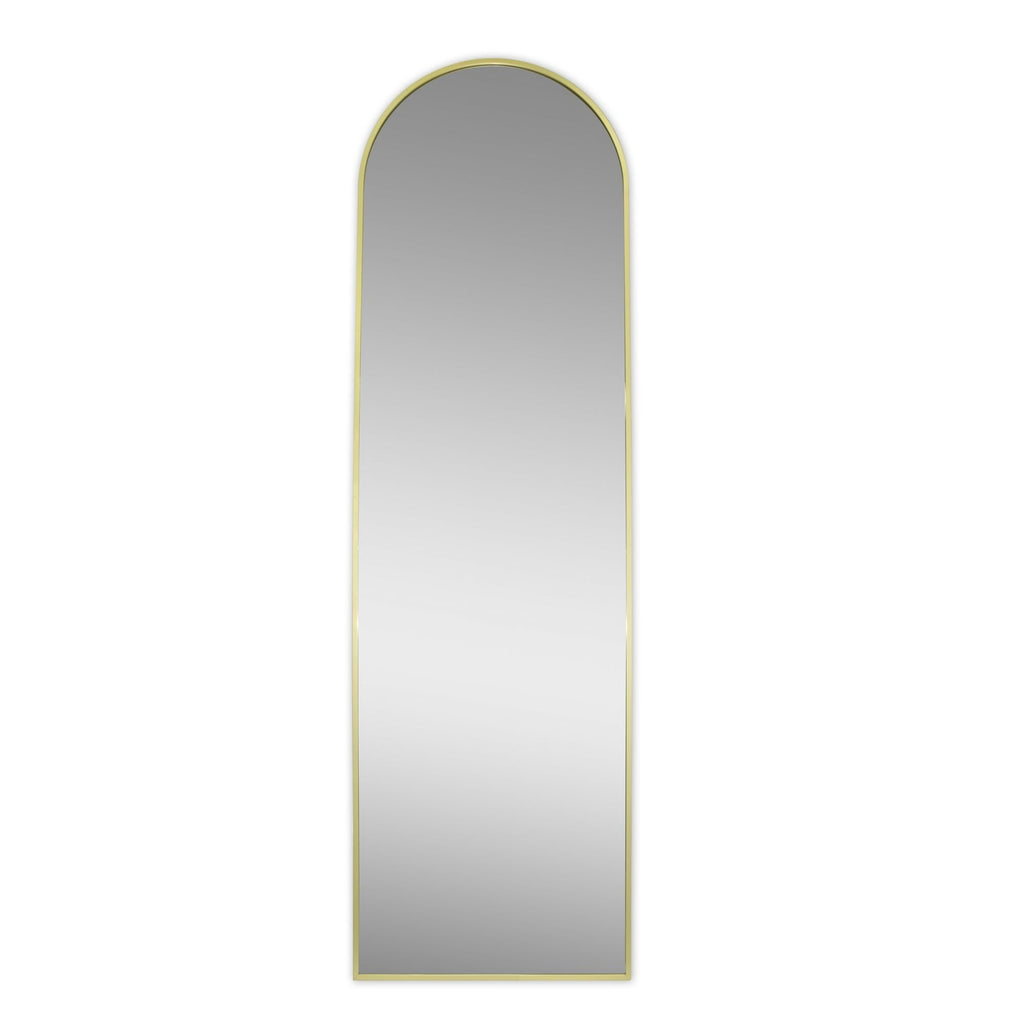 Elegant Arched Floor Mirror with Gold Finish