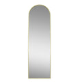 Elegant Arched Floor Mirror with Gold Finish
