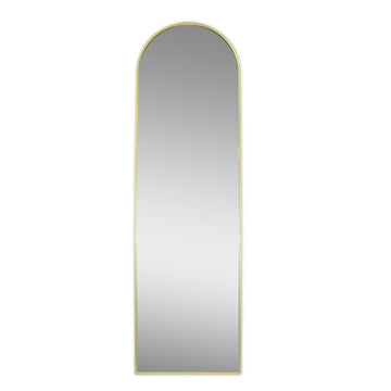 Elegant Arched Floor Mirror with Gold Finish
