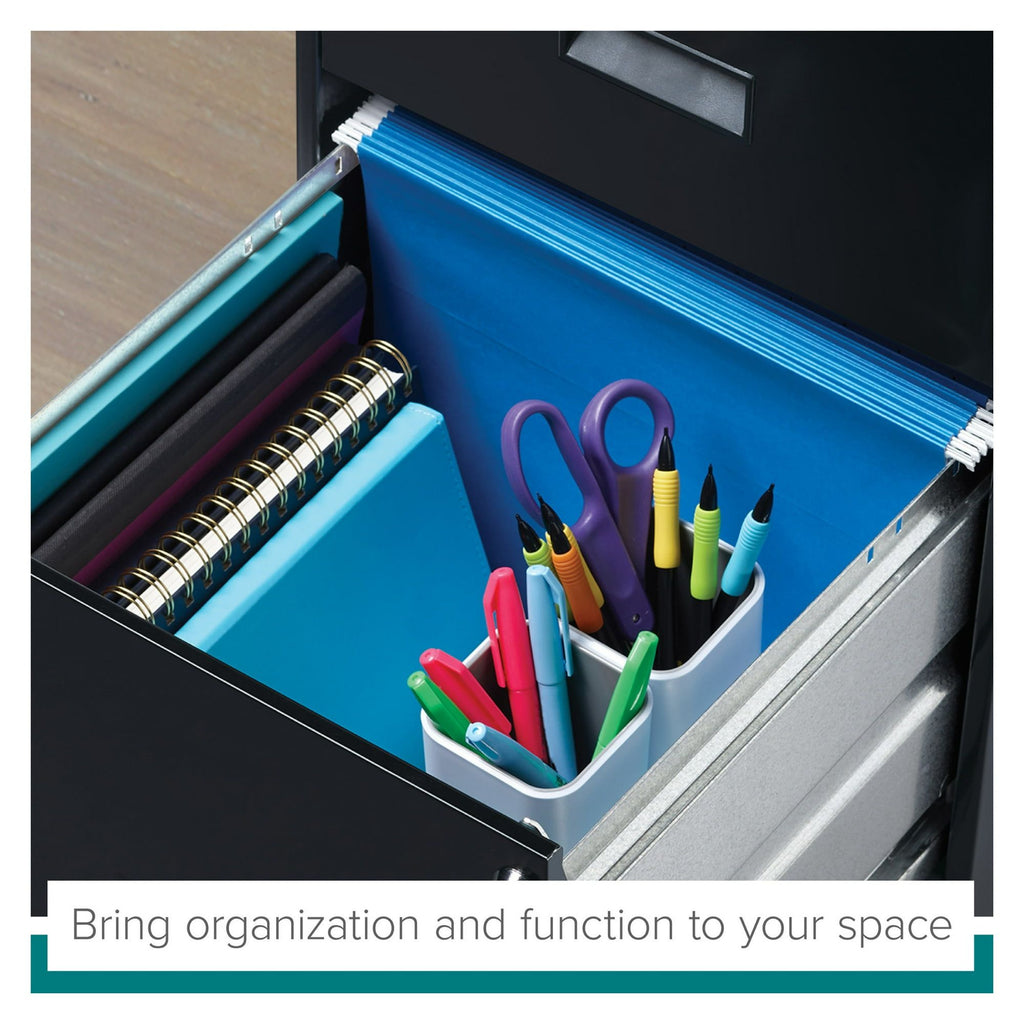 Deep 2 Drawer Letter Width Vertical File Cabinet, Black
